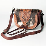 American Darling ADBGZ390A Cross Body Hand Tooled Hair On Genuine Leather women bag western handbag purse