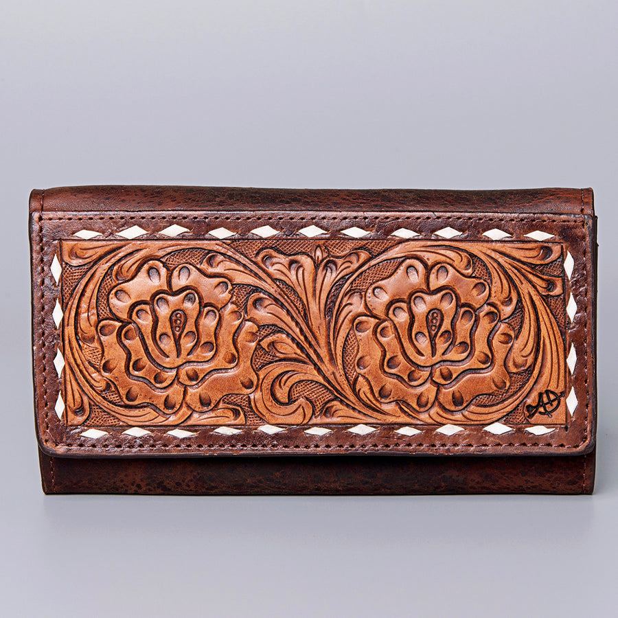 American Darling Wallet Hand Tooled Genuine Leather Western Women Bag | Handbag Purse Wristlet Travel Clutch