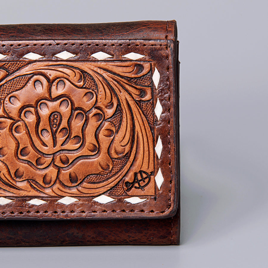 American Darling Wallet Hand Tooled Genuine Leather Western Women Bag | Handbag Purse Wristlet Travel Clutch