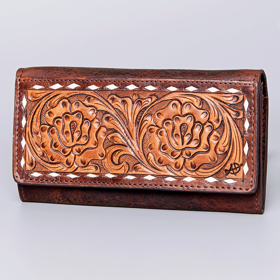 American Darling ADBGZ393A Wallet Hand Tooled Genuine Leather women by Hilason – Cowboy and equestrian accessories