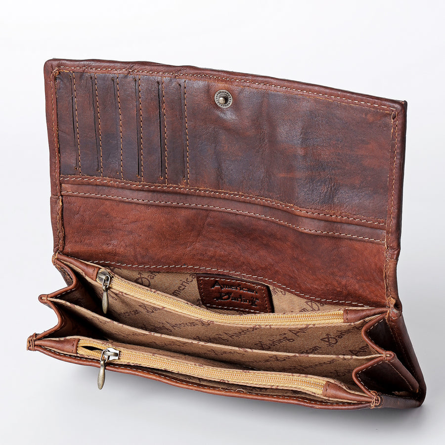 American Darling Wallet Hand Tooled Genuine Leather Western Women Bag | Handbag Purse Wristlet Travel Clutch