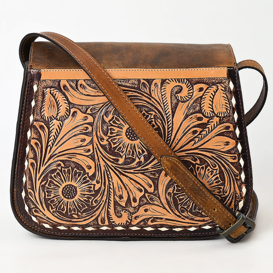 American Darling Cross Body hand tooled Full Grain Genuine Leather Western Women Bag Handbag Purse | Crossbody for Cute