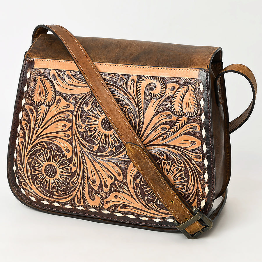 American Darling Cross Body hand tooled Full Grain Genuine Leather Western Women Bag Handbag Purse | Crossbody for - Uhorse