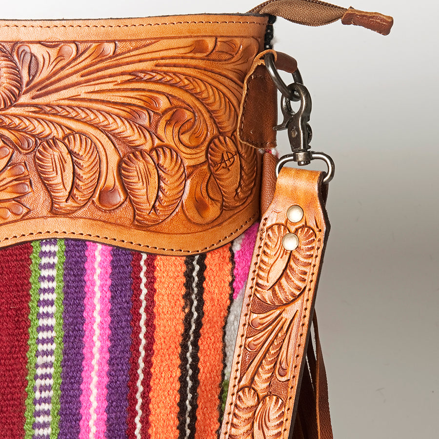 American Darling Signature Crossbody Hand Tooled Saddle Blanket Genuine Leather Women Bag Western Handbag Purse