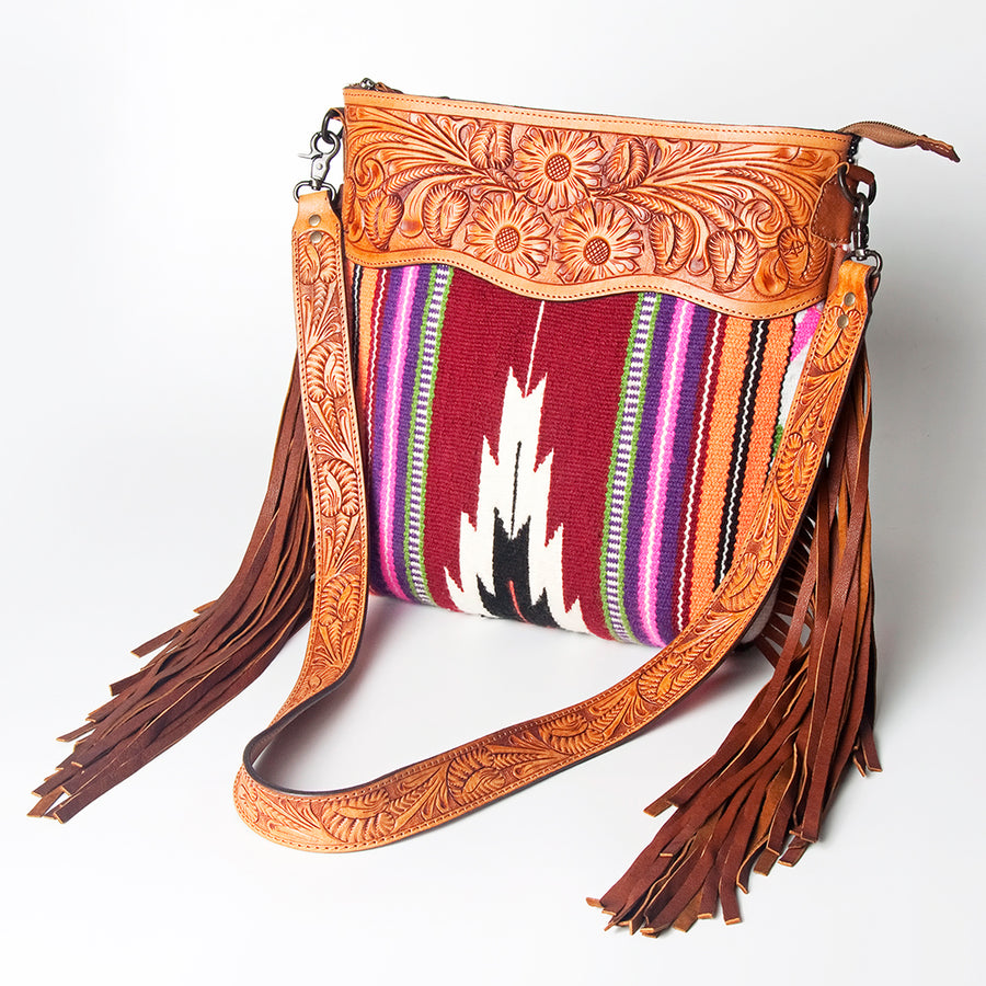 American Darling Signature Crossbody Hand Tooled Saddle Blanket Genuine Leather Women Bag Western Handbag Purse - Uhorse