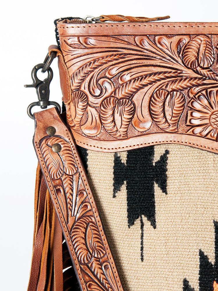 American Darling Signature Crossbody Hand Tooled Saddle Blanket Genuine Leather Women Bag Western Handbag Purse
