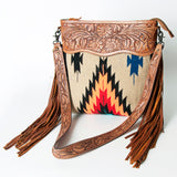 American Darling ADBGZ422A Signature Crossbody Hand Tooled Saddle Blanket Genuine Leather women bag western handbag purse