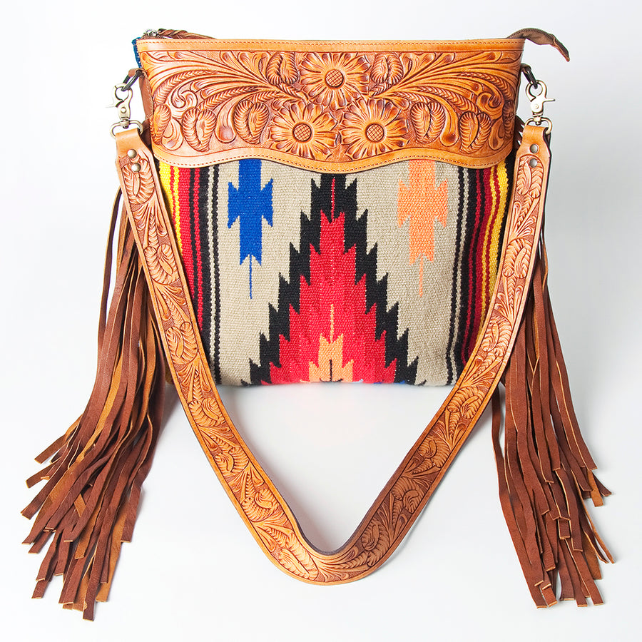 American Darling Signature Crossbody Hand Tooled Saddle Blanket Genuine Leather Women Bag Western Handbag Purse