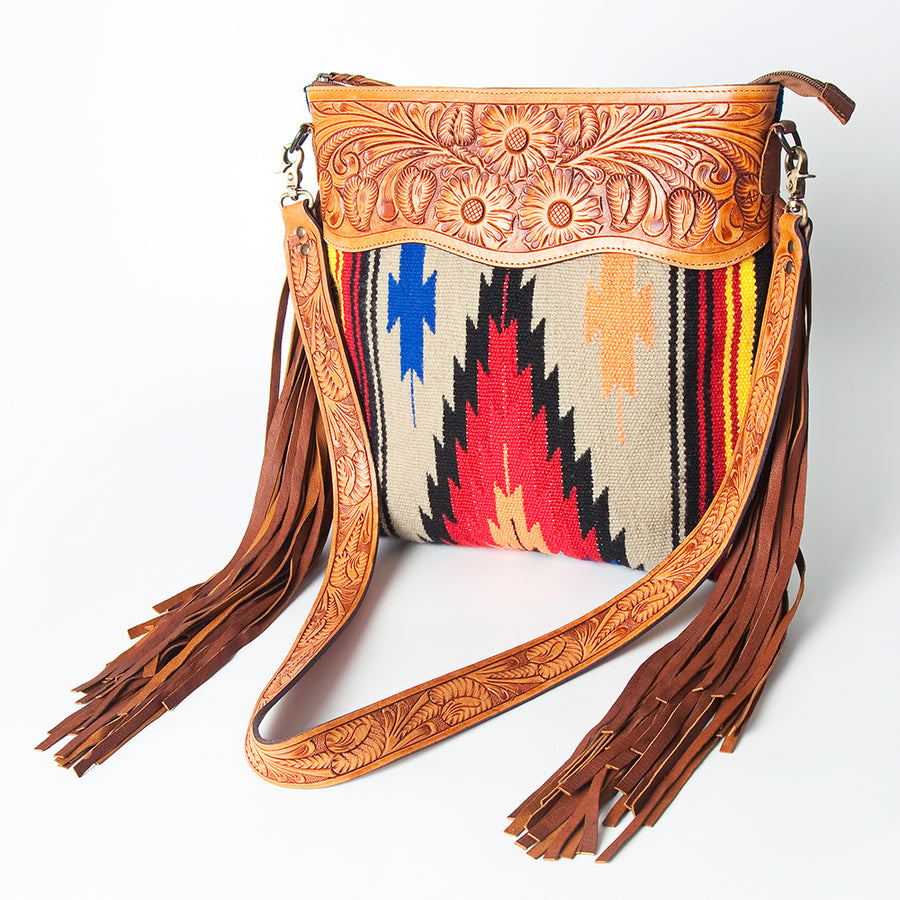 American Darling Signature Crossbody Hand Tooled Saddle Blanket Genuine Leather Women Bag Western Handbag Purse - Uhorse