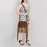 American Darling Cross Body Saddle Blanket Fabric Leather Western Women Bag Handbag Purse Crossbody Travel Bags College