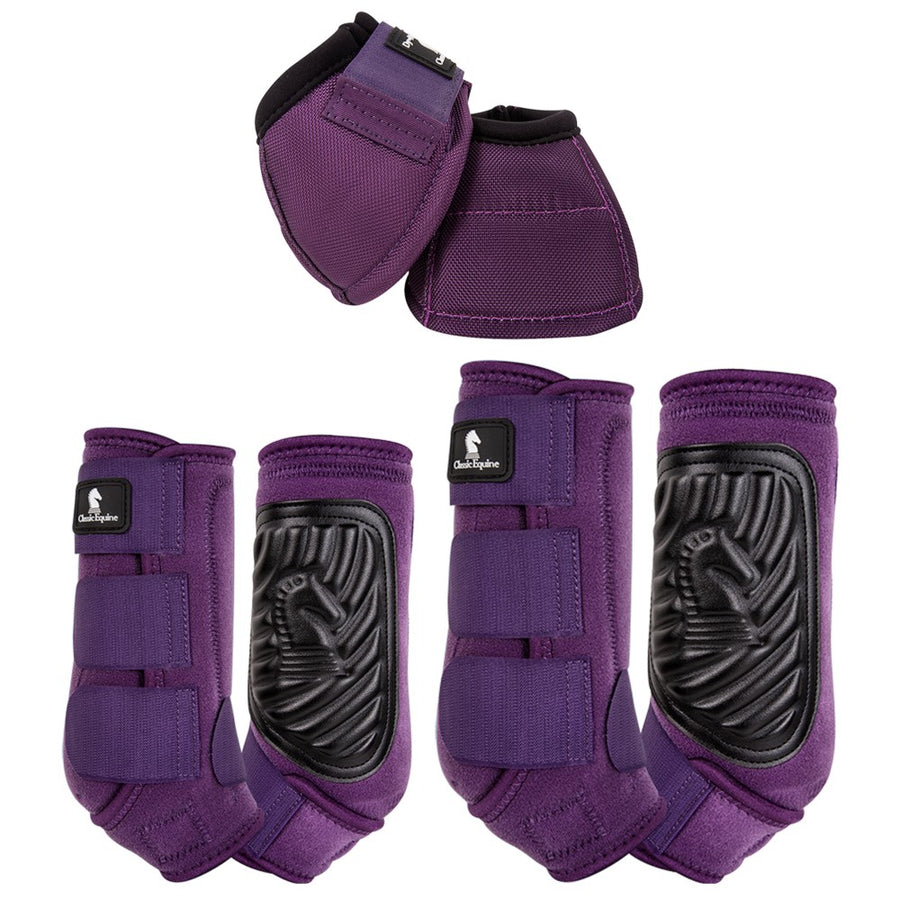 Classic Equine Classifit Sling Front Hind H. Bell Boots Eggplant – by Hilason – Cowboy and equestrian accessories