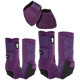 Classic Equine Legacy System Horse Front Hind Bell boots Eggplant