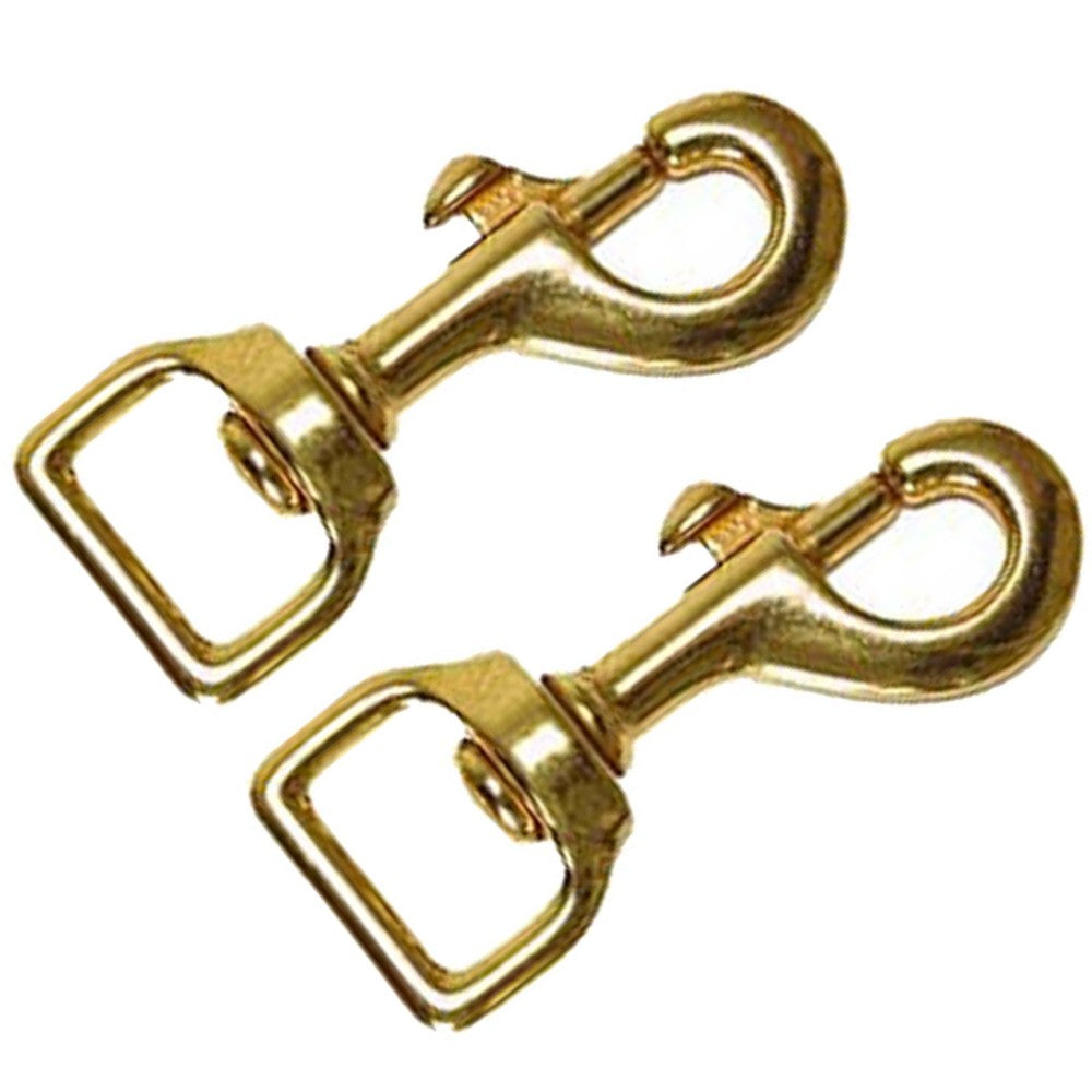 Hilason Swivel Eye Bolt Snap Clip Hooks Solid Brass - Set of 2