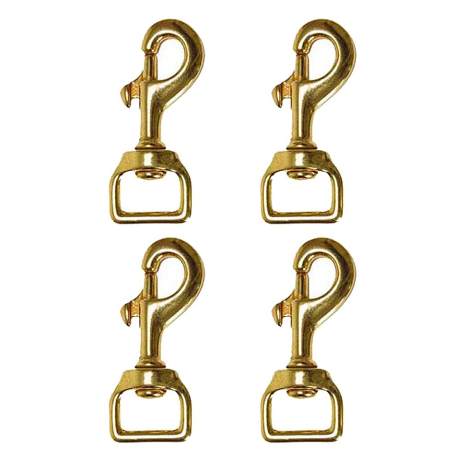 Set of 4 Hilason Swivel Eye Bolt Snap Clip Hooks Solid Brass - Uhorse