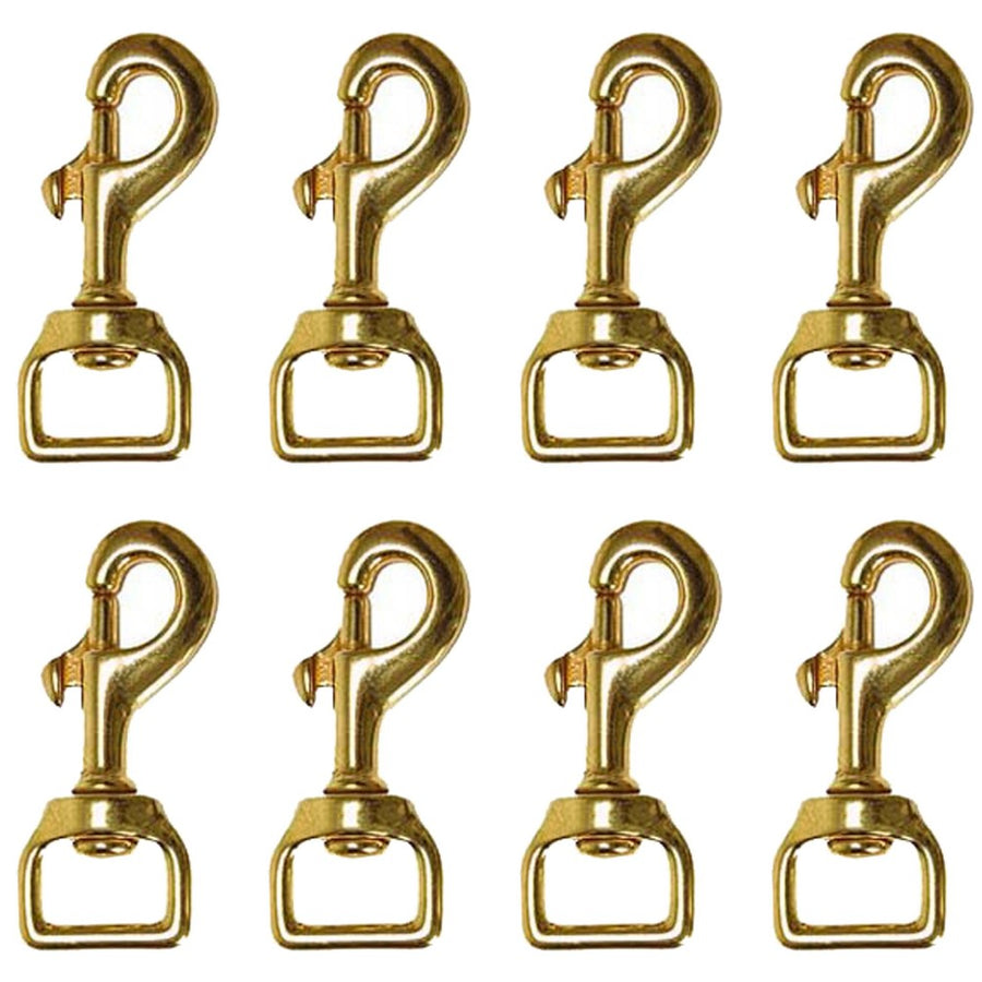 Set of 8 Hilason Swivel Eye Bolt Snap Clip Hooks Solid Brass - Uhorse
