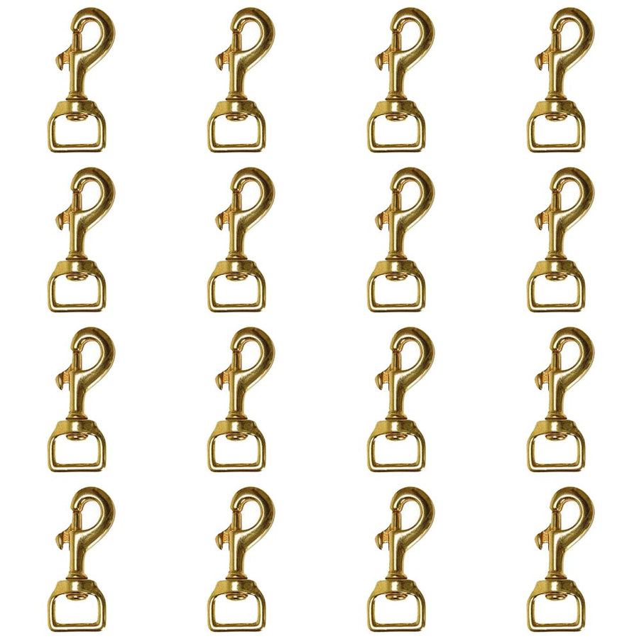 Set of 16 Hilason Swivel Eye Bolt Snap Clip Hooks Solid Brass - Uhorse