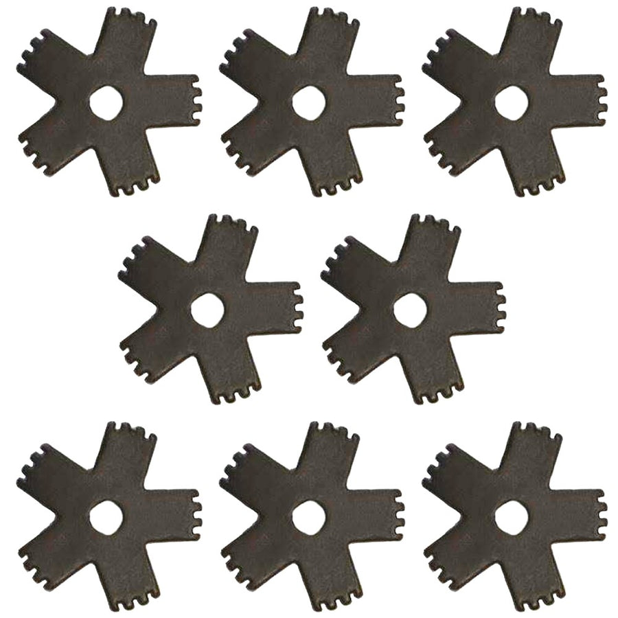 Set of 8 Shank 2-1/4 in Hilason Black Steel Get A Grip Rowel - Uhorse