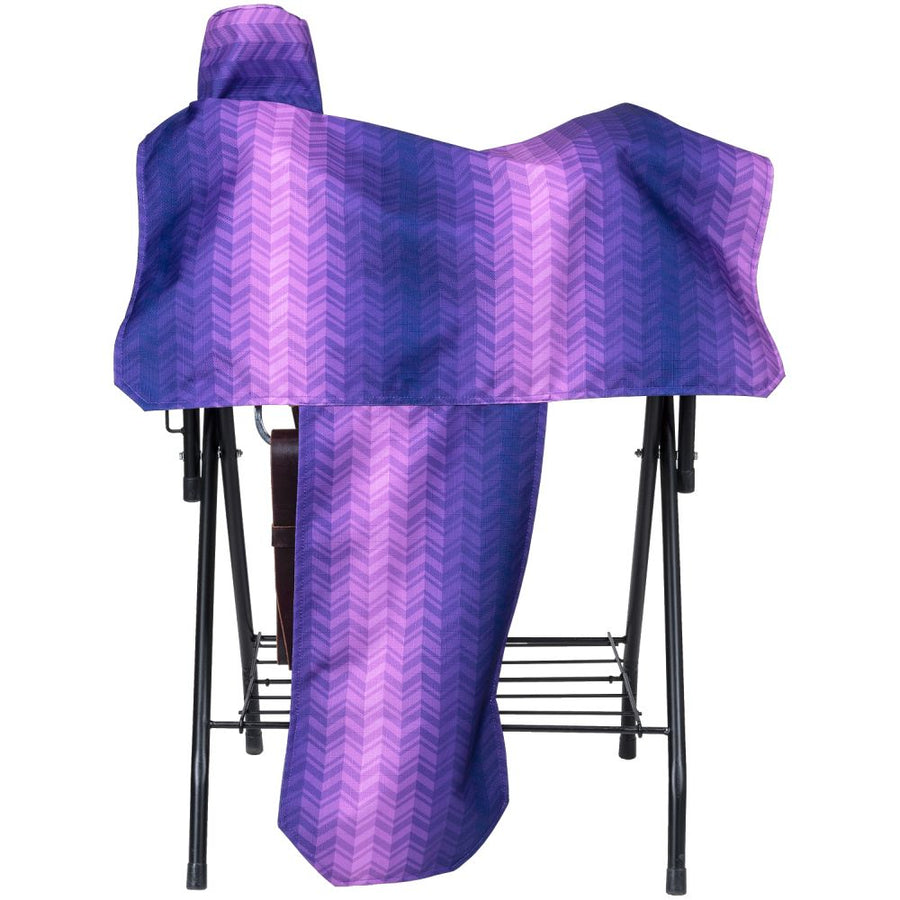 Tough 1 Heavy Denier Nylon H. Saddle Cover in Prints Chevron Purple – by Hilason – Cowboy and equestrian accessories