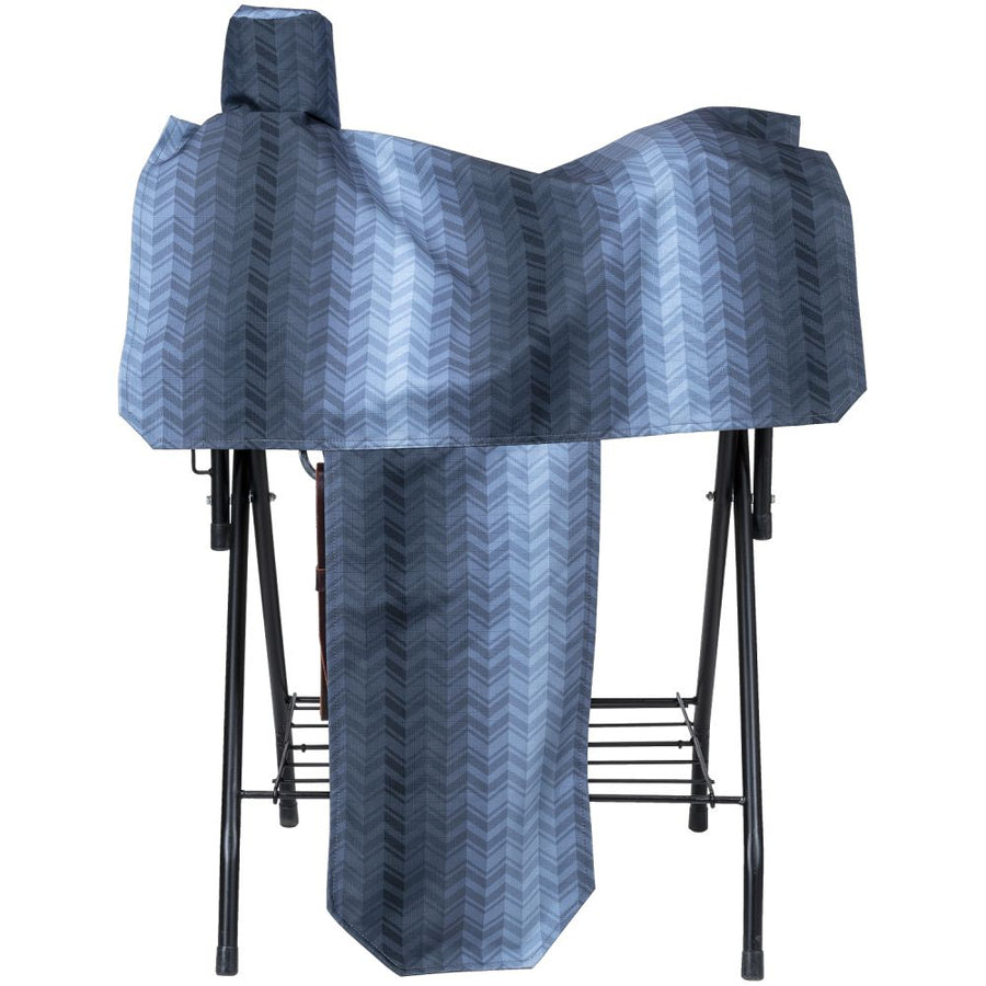Tough 1 Heavy Denier Nylon H. Saddle Cover in Prints Chevron Grey – by Hilason – Cowboy and equestrian accessories