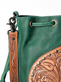 American Darling Bucket Hand Tooled Genuine Leather Women Bag Western Handbag Purse