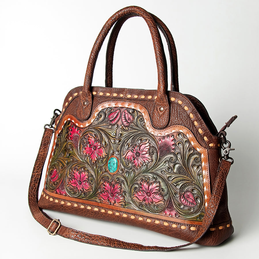 American Darling Tote Hand Tooled Genuine Leather Women Bag Western Handbag Purse - Uhorse