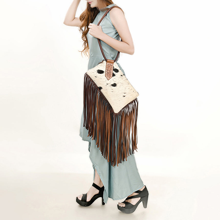 American Darling Wristlet Hand Tooled Hair On Genuine Leather Western Women Bag | Handbag Purse Travel Clutch