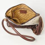 American Darling ADBGZ328A Wristlet Hand Tooled Hair On Genuine Leather women bag western handbag purse