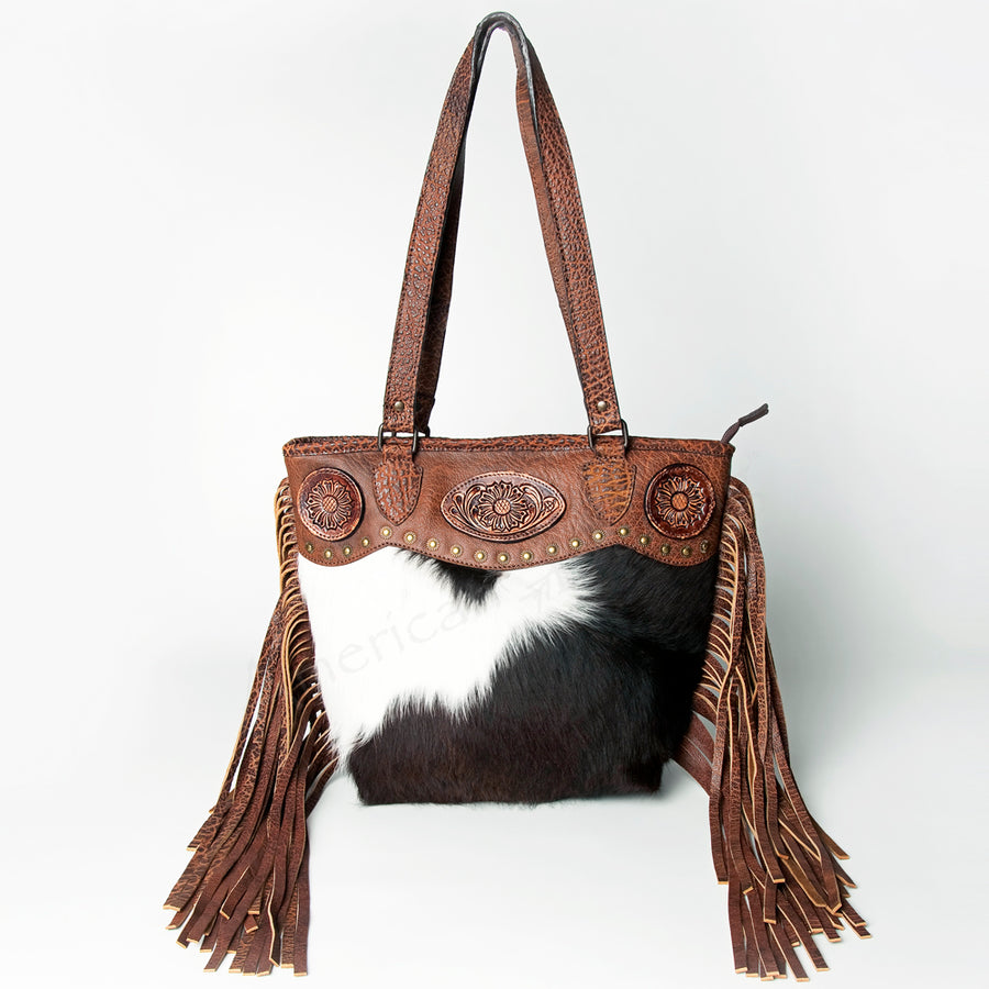 American Darling Tote Hand Tooled Hair on Genuine Leather Western Women Bag Handbag Purse | Travel Bags College Casual