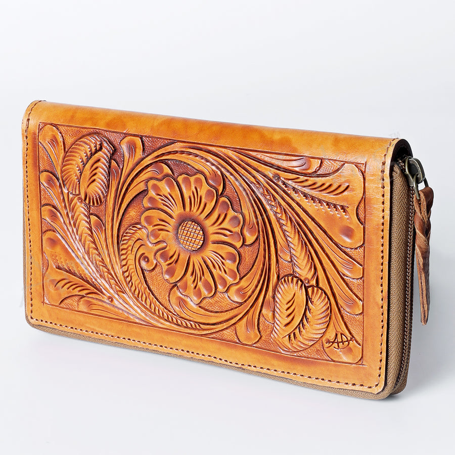 American Darling Wallet Hand Tooled Genuine Leather women bag western handbag purse - Uhorse