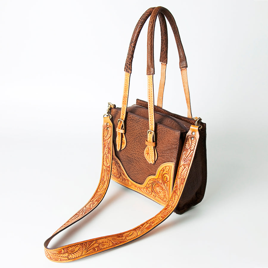 American Darling Tote Hand Tooled Genuine Leather women bag western handbag purse - Uhorse