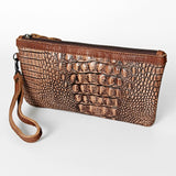 American Darling ADBG765 Wristlet Crocodile Embossed Genuine Leather Women Bag Western Handbag Purse