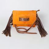 American Darling ADBG501A Clutch Hand Tooled Hair On Genuine Leather women bag western handbag purse