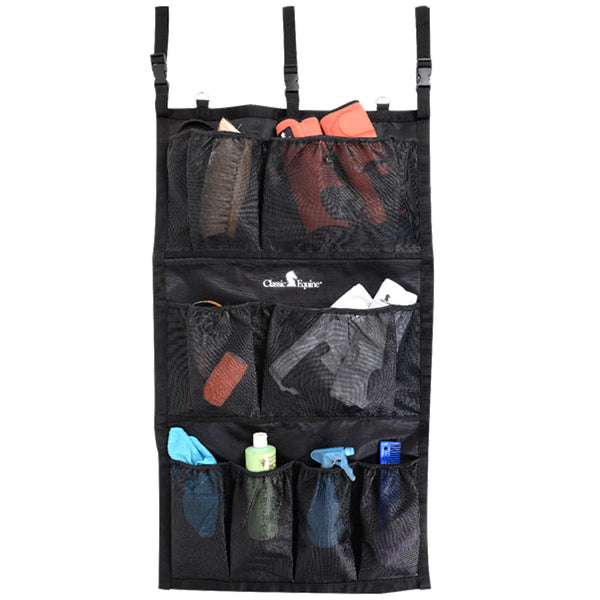 Black mesh hanging organizer with straps - Uhorse