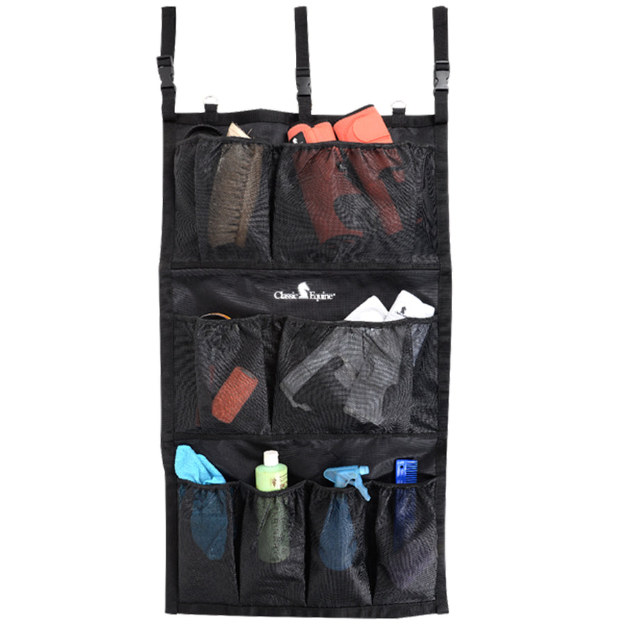 Black mesh hanging organizer with straps - Uhorse