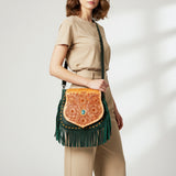 American Darling Messenger Hand Tooled Genuine Leather Women Bag Western Handbag Purse