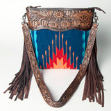 American Darling SIGNATURE CROSSBODY Hand Tooled Upcycled Wool Genuine Leather women bag western handbag purse