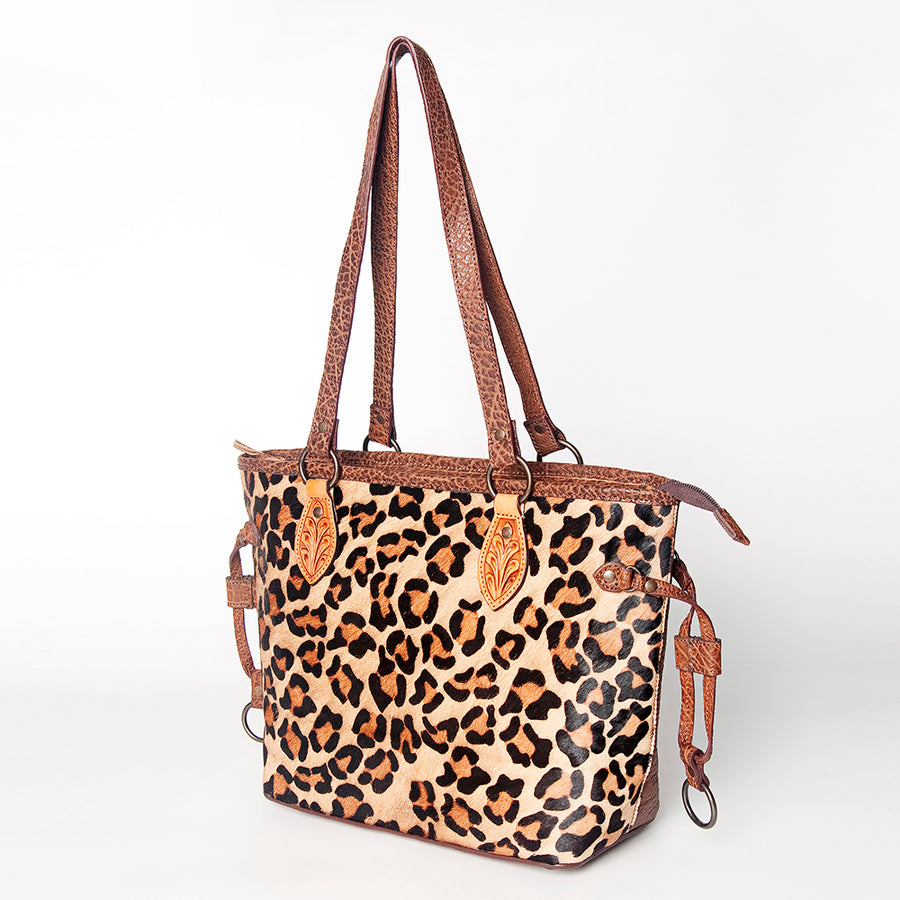 American Darling Tote Hand Tooled Hair on Genuine Leather Western Women Bag Handbag Purse | Travel Bags College - Uhorse