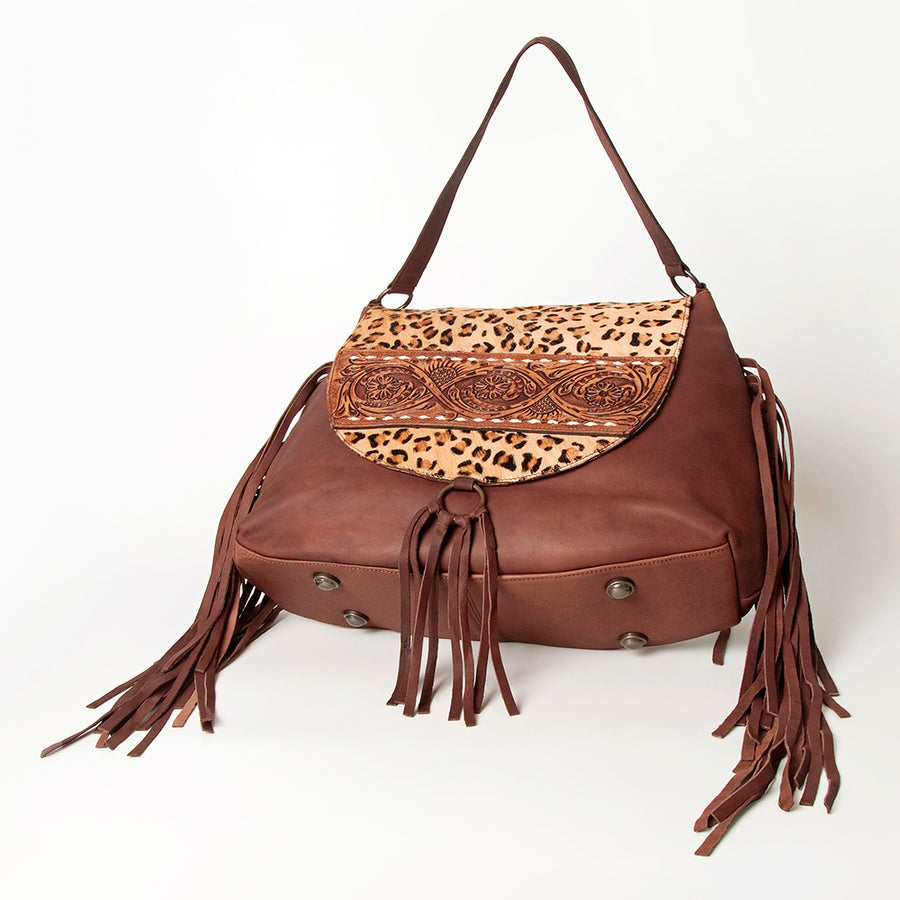 American Darling Messenger Hand Tooled Hair On Genuine Leather Western Women Bag Handbag Purse