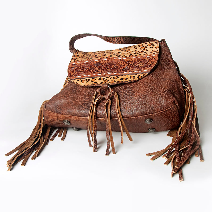 American Darling Messenger Hand Tooled Hair On Genuine Leather Western Women Bag Handbag Purse