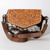 American Darling Cross Body Hand Tooled Hair-OnGenuine Leather women bag western handbag purse