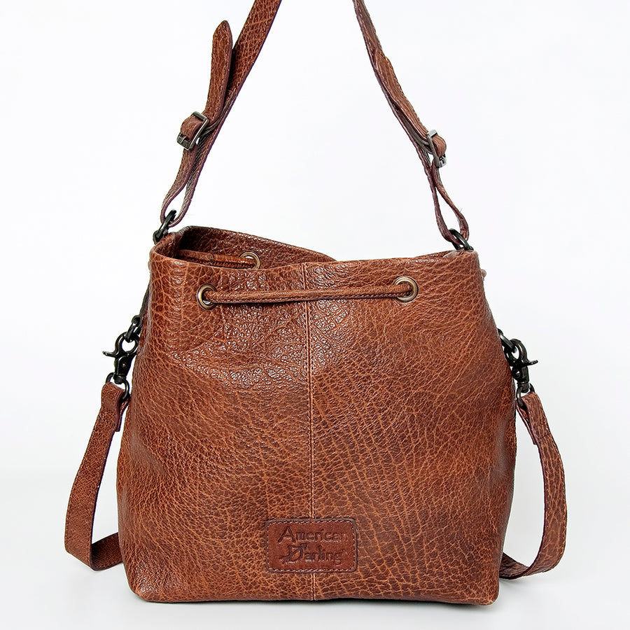 American Darling Bucket Hand Tooled Genuine Leather women bag western handbag purse