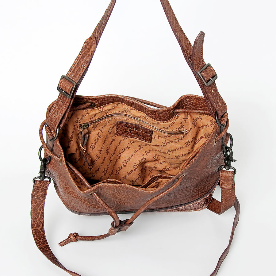American Darling Bucket Hand Tooled Genuine Leather women bag western handbag purse