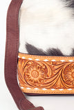 American Darling Bucket Hand Tooled Hair On Genuine Leather women bag western handbag purse