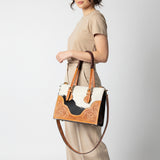 American Darling Tote Hand Tooled Hair On Genuine Leather women bag western handbag purse