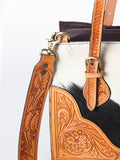 American Darling Tote Hand Tooled Hair On Genuine Leather women bag western handbag purse