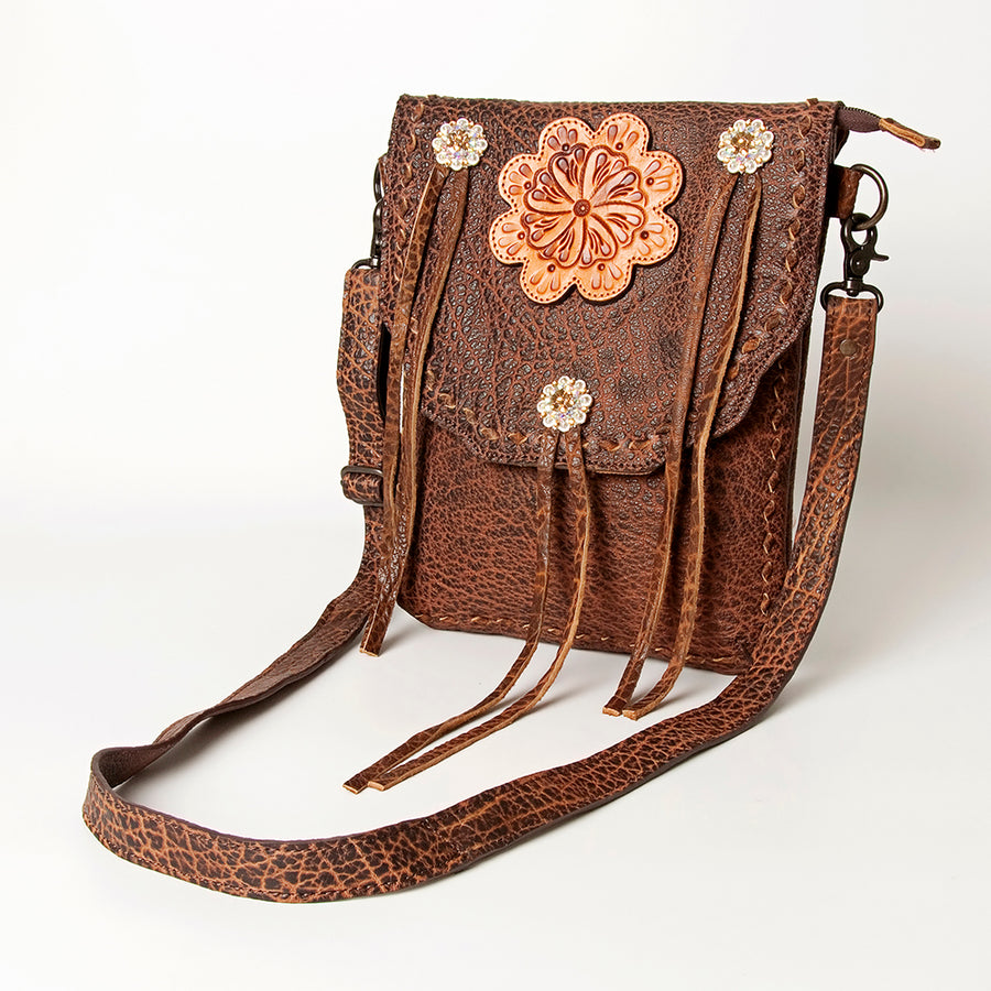 American Darling Cross Body Hand Tooled Genuine Leather women bag western handbag purse - Uhorse