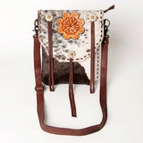 American Darling ADBGZ462B Cross Body Hand Tooled Hair On Genuine Leather women bag western handbag purse