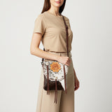 American Darling Cross Body Hand Tooled Hair On Genuine Leather women bag western handbag purse