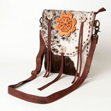 American Darling ADBGZ462B Cross Body Hand Tooled Hair On Genuine Leather women bag western handbag purse