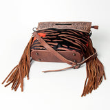 American Darling Clutch Hand Tooled Saddle Blanket Fabric Genuine